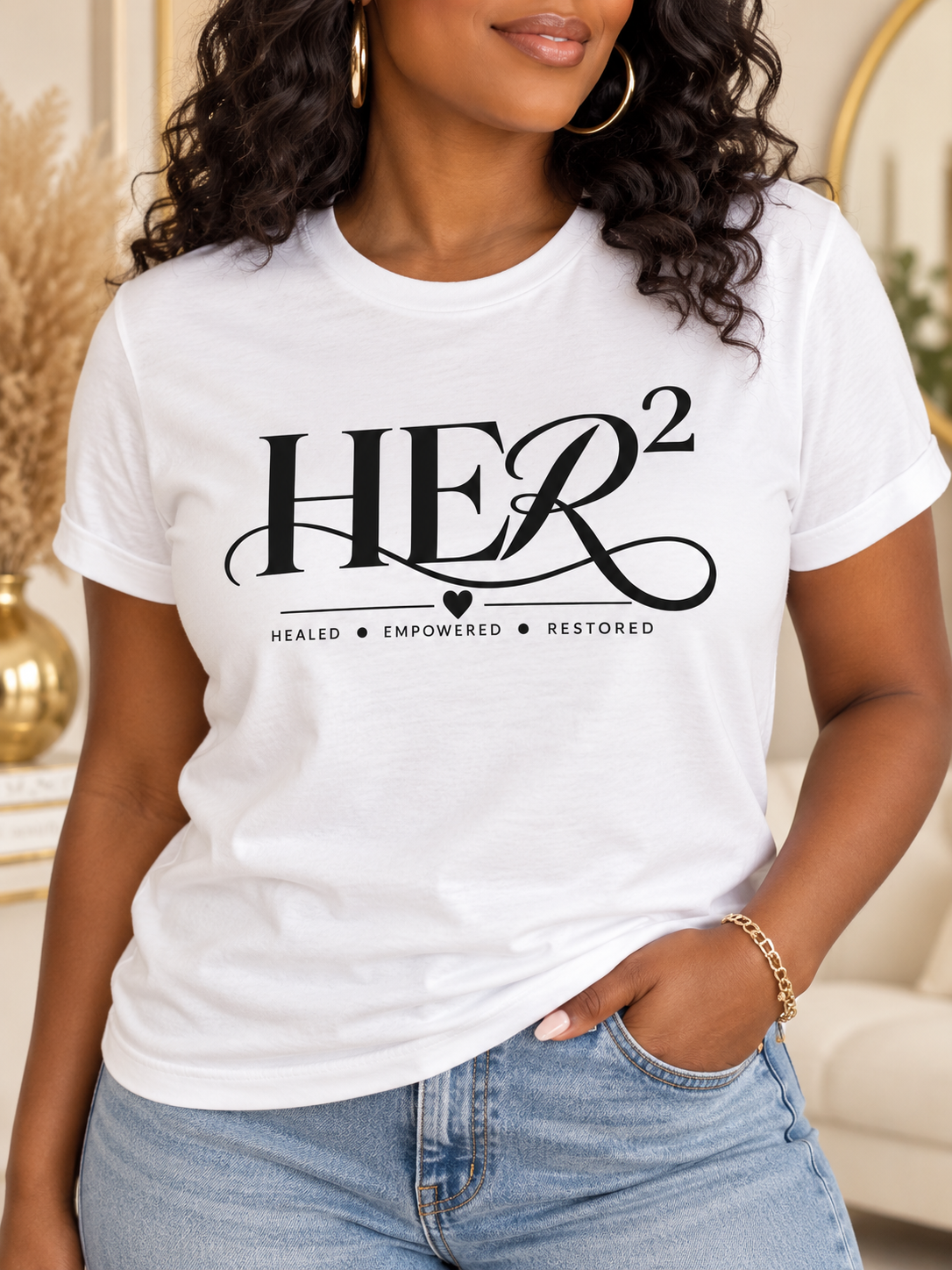 Classic Black & White HER² Statement Tee