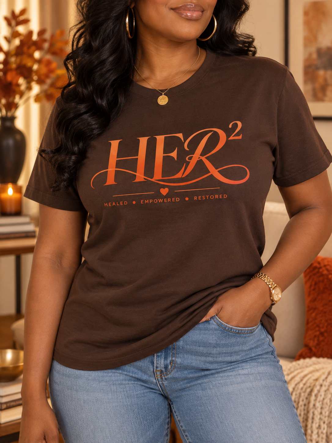 Chocolate & Orange HER² Statement Tee